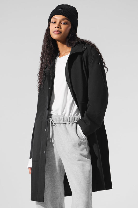 Rain Or Shine Long Coat — Black