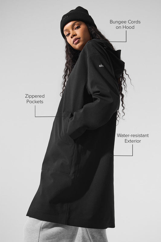 Rain Or Shine Long Coat — Black