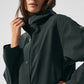 Rain Or Shine Long Coat — Charcoal Green