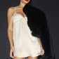 Opulent Faux Fur Cropped Zip Jacket — Black