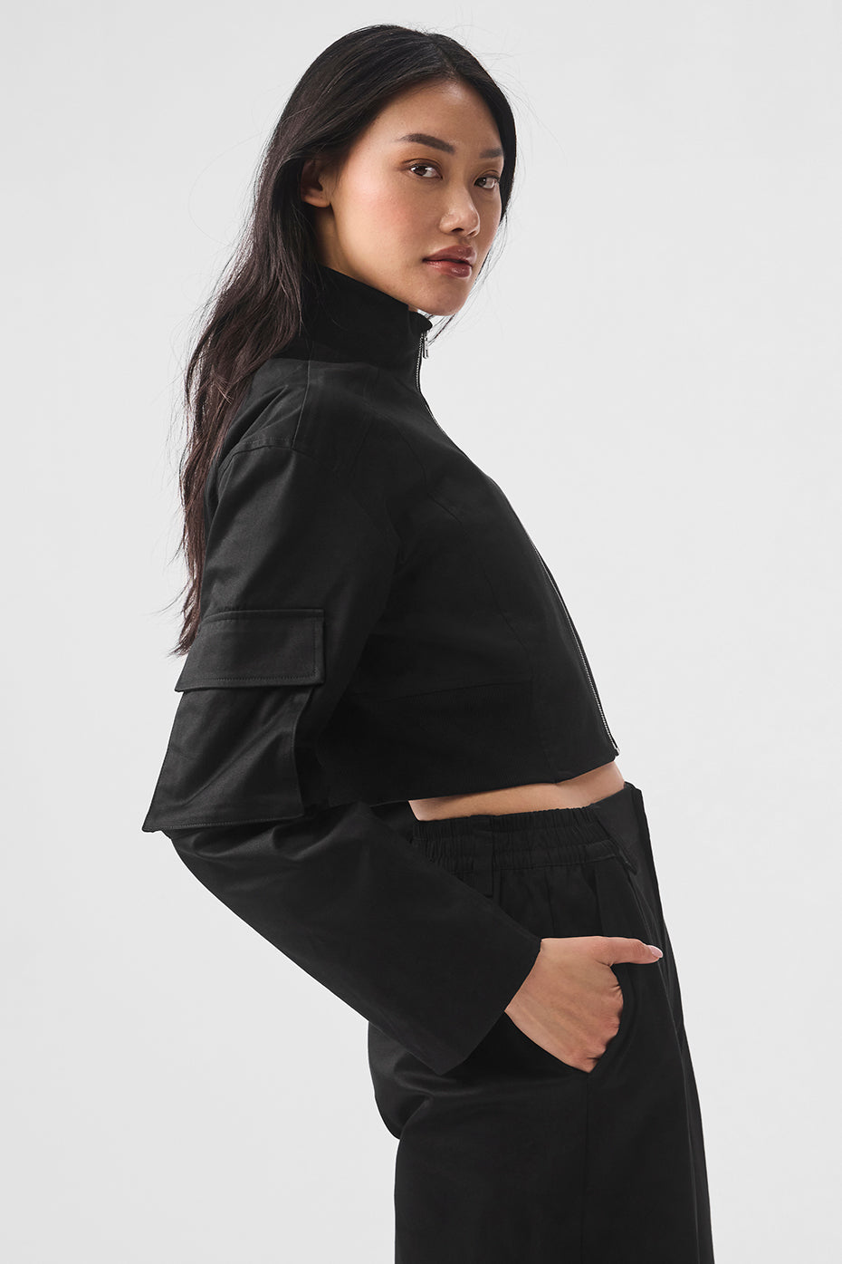 Night Out Cargo Zip Jacket — Black