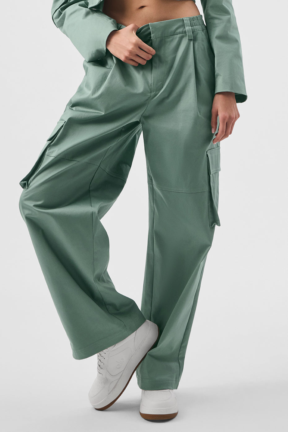 High Rise Night Out Cargo Trouser — Botanical Green