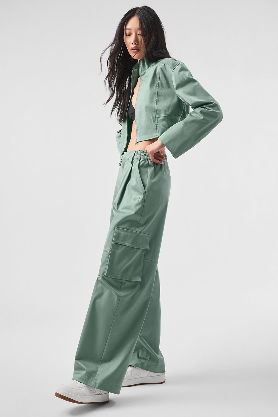 High Rise Night Out Cargo Trouser — Botanical Green