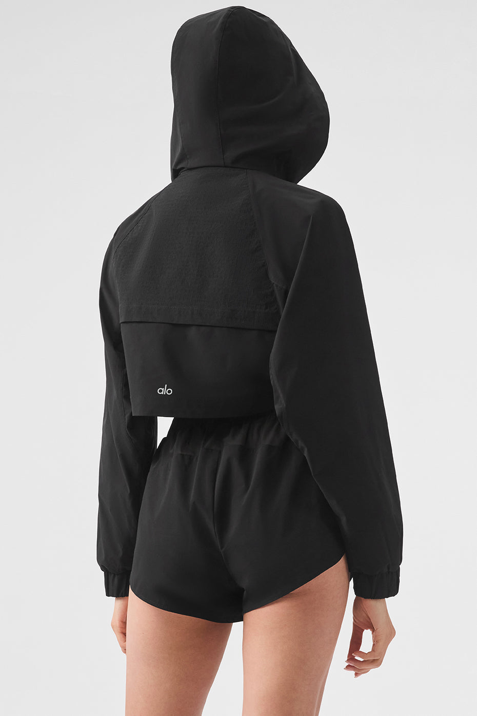Cropped Playmaker Zip Jacket — Black