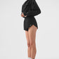 Cropped Playmaker Zip Jacket — Black