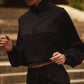 Cropped Playmaker Zip Jacket — Black
