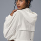 Cropped Playmaker Zip Jacket — Ivory