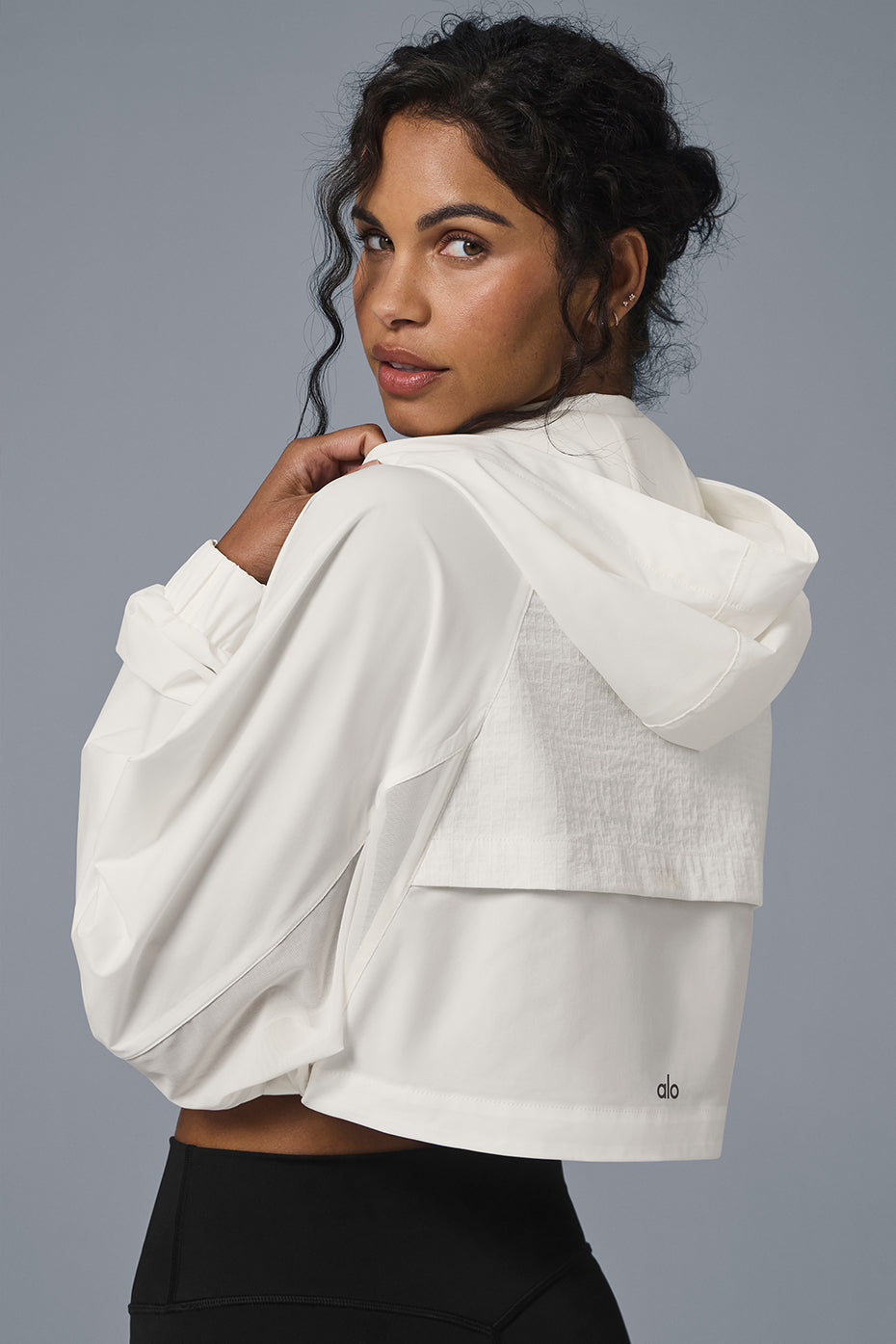 Cropped Playmaker Zip Jacket — Ivory