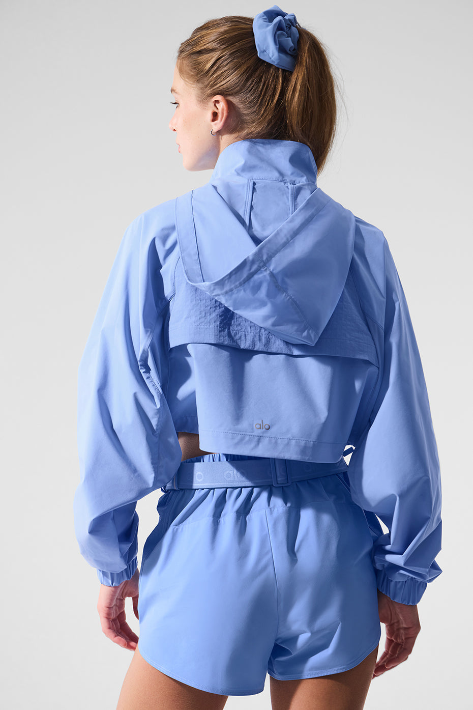 Cropped Playmaker Zip Jacket — Crystal Clear Blue