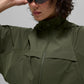 Cropped Playmaker Zip Jacket — Green Olive