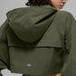 Cropped Playmaker Zip Jacket — Green Olive