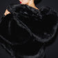Opulent Faux Fur Statement Zip Jacket — Black