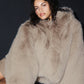 Opulent Faux Fur Statement Zip Jacket — Oat