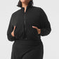 Cropped Doubles Only Full Zip Zip Jacket — Black