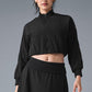 Cropped Doubles Only Full Zip Zip Jacket — Black