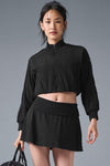 Cropped Doubles Only Full Zip Zip Jacket — Black