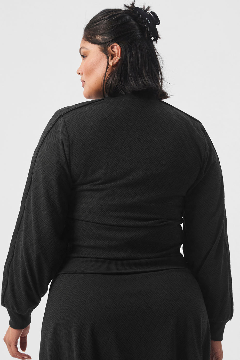 Cropped Doubles Only Full Zip Zip Jacket — Black