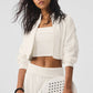 Cropped Doubles Only Full Zip Zip Jacket — Ivory