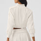 Cropped Doubles Only Full Zip Zip Jacket — Ivory