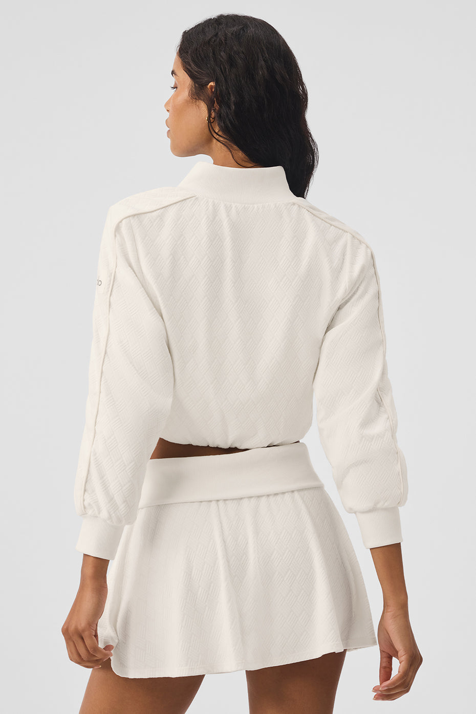 Cropped Doubles Only Full Zip Zip Jacket — Ivory