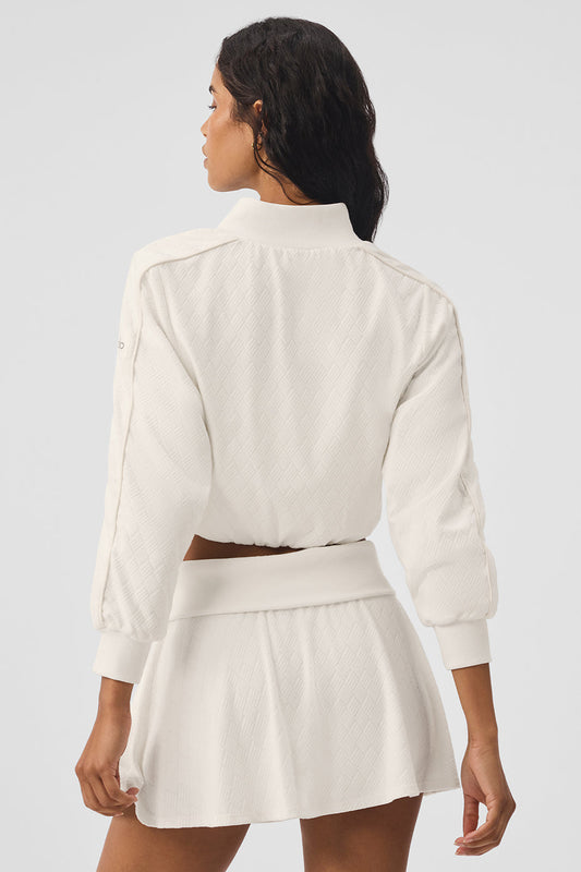 Cropped Doubles Only Full Zip Zip Jacket — Ivory