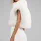 Opulent Faux Fur Cropped Vest — Ivory