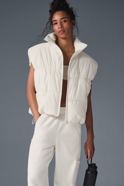 Incline Puffer Vest — Ivory