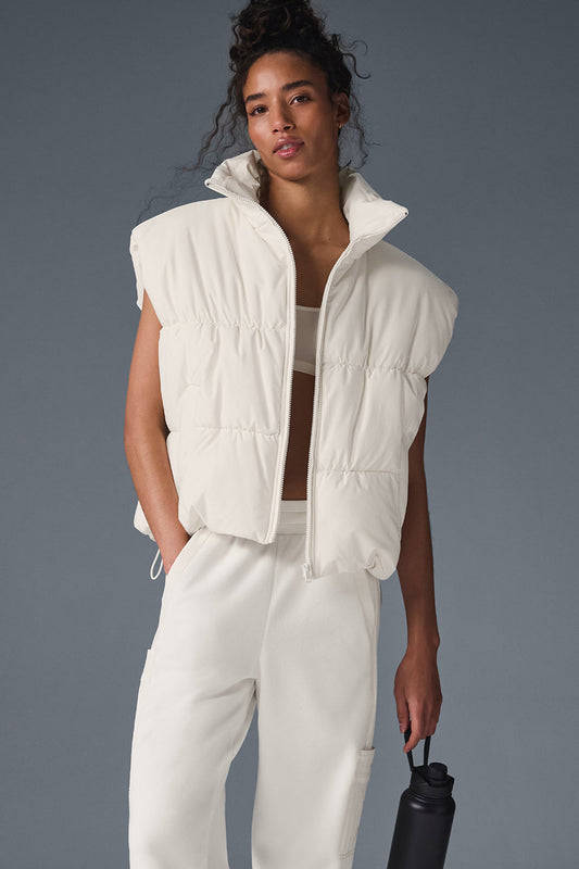Incline Puffer Vest — Ivory