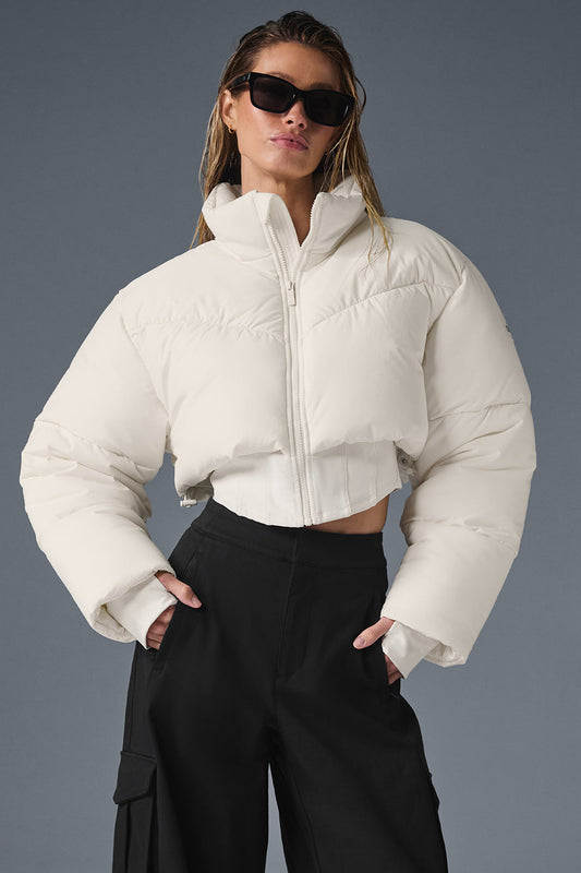 Main Act Corset Puffer — Ivory/Ivory
