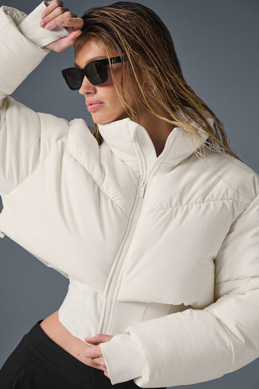 Main Act Corset Puffer — Ivory/Ivory