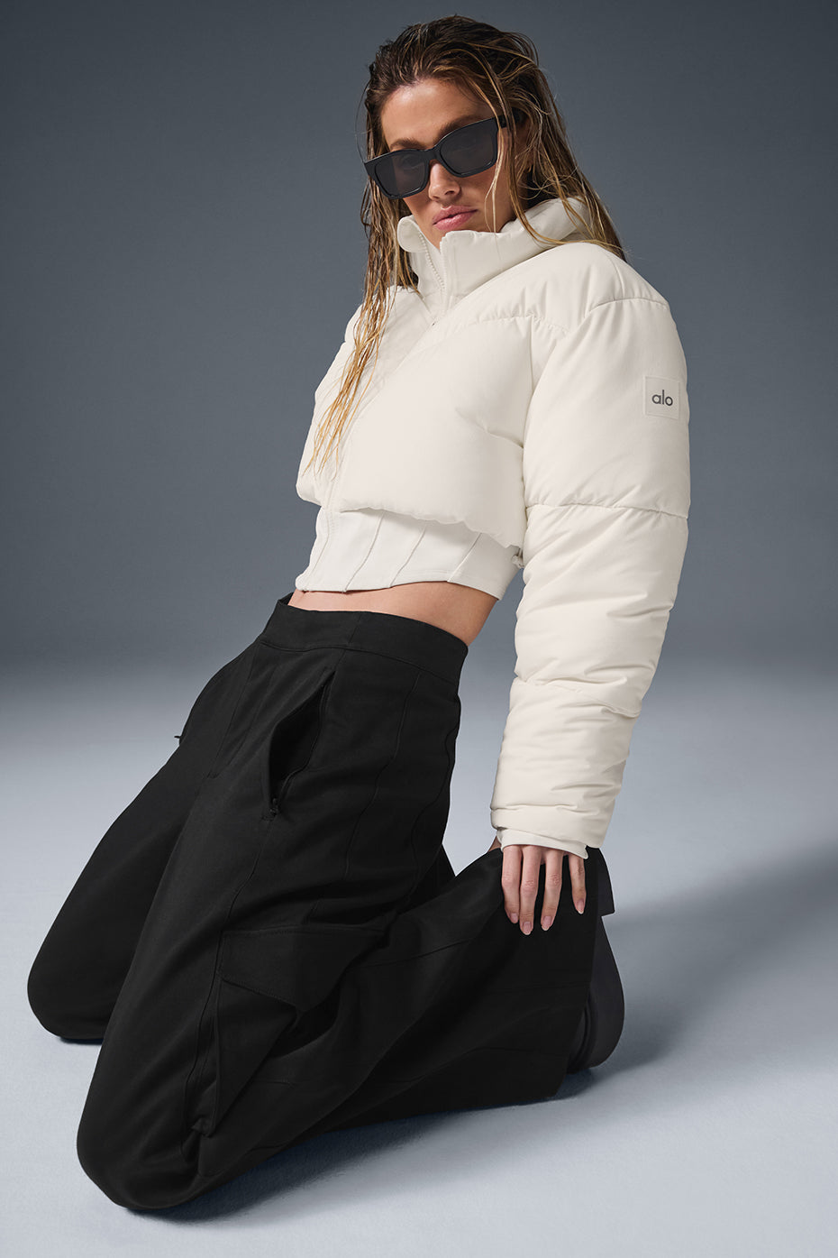 Main Act Corset Puffer — Ivory/Ivory