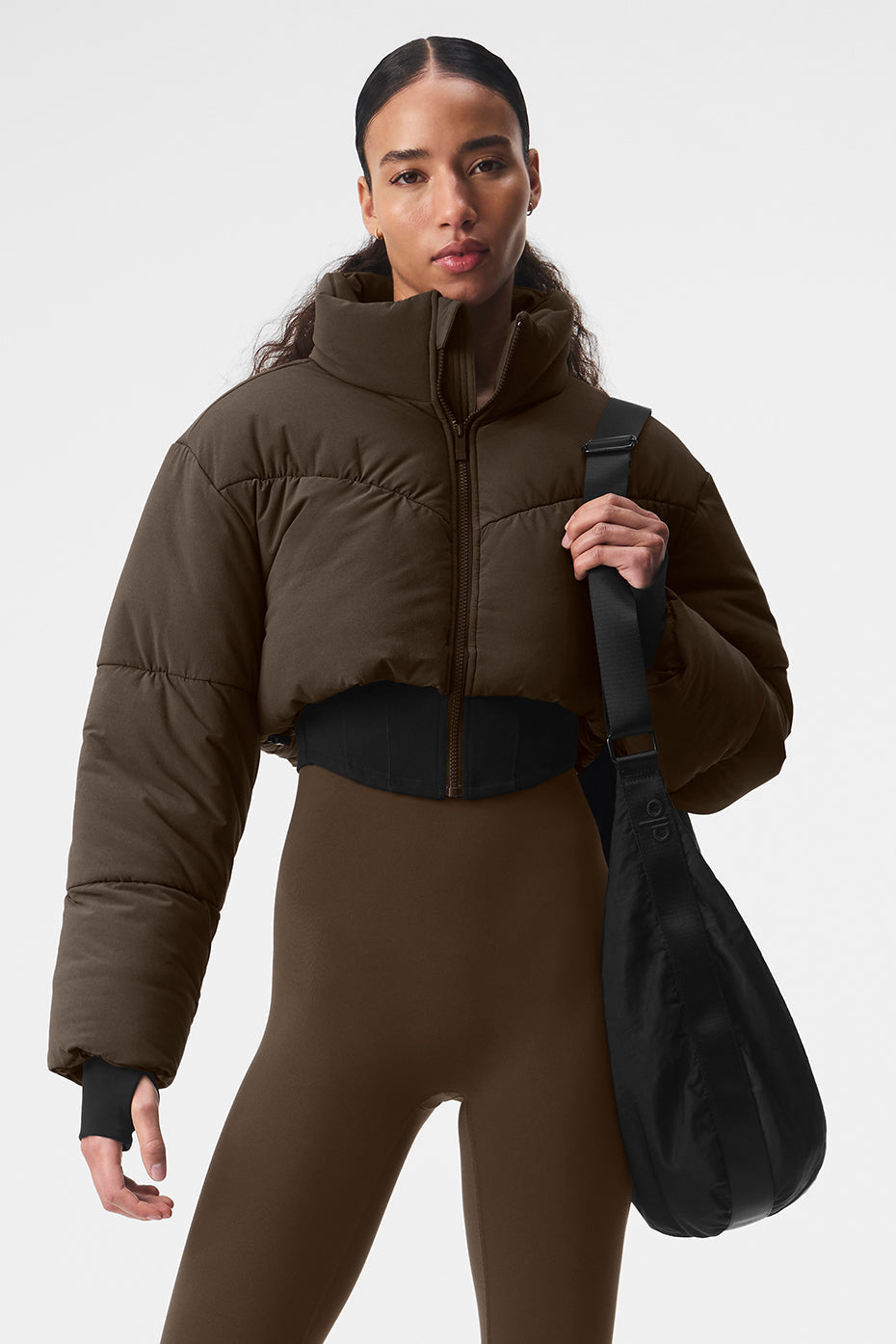 Main Act Corset Puffer — Espresso/Black
