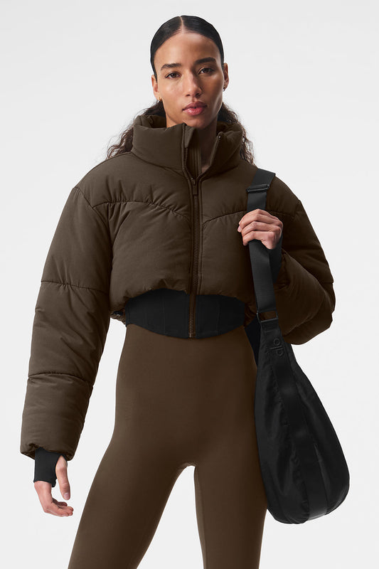 Main Act Corset Puffer — Espresso/Black