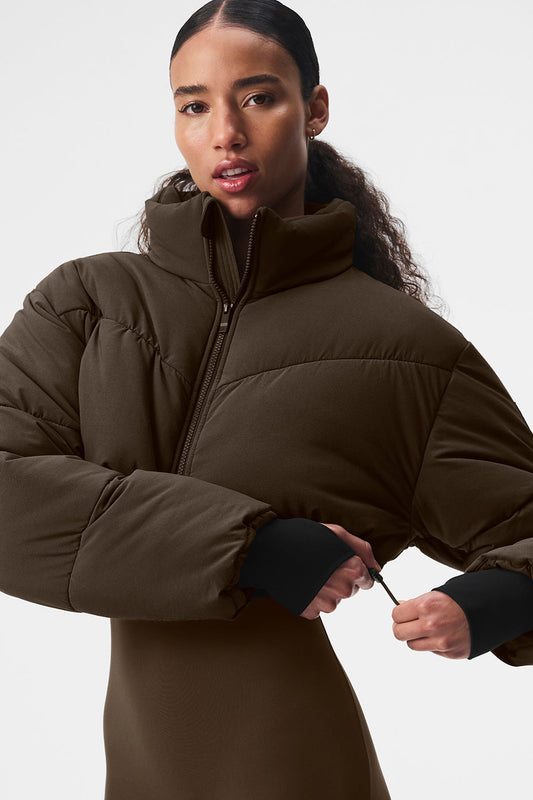 Main Act Corset Puffer — Espresso/Black