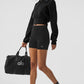 Scholar Knit Cropped Full Zip Zip Jacket — Black