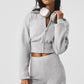 Scholar Knit Cropped Full Zip Zip Jacket — Athletic Heather Grey