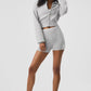 Scholar Knit Cropped Full Zip Zip Jacket — Athletic Heather Grey