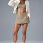 Scholar Knit Cropped Full Zip Zip Jacket — Ivory