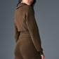 Scholar Knit Cropped Full Zip Zip Jacket — Espresso