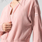 Cropped Micro Plisse Zip Jacket — Pink Quartz