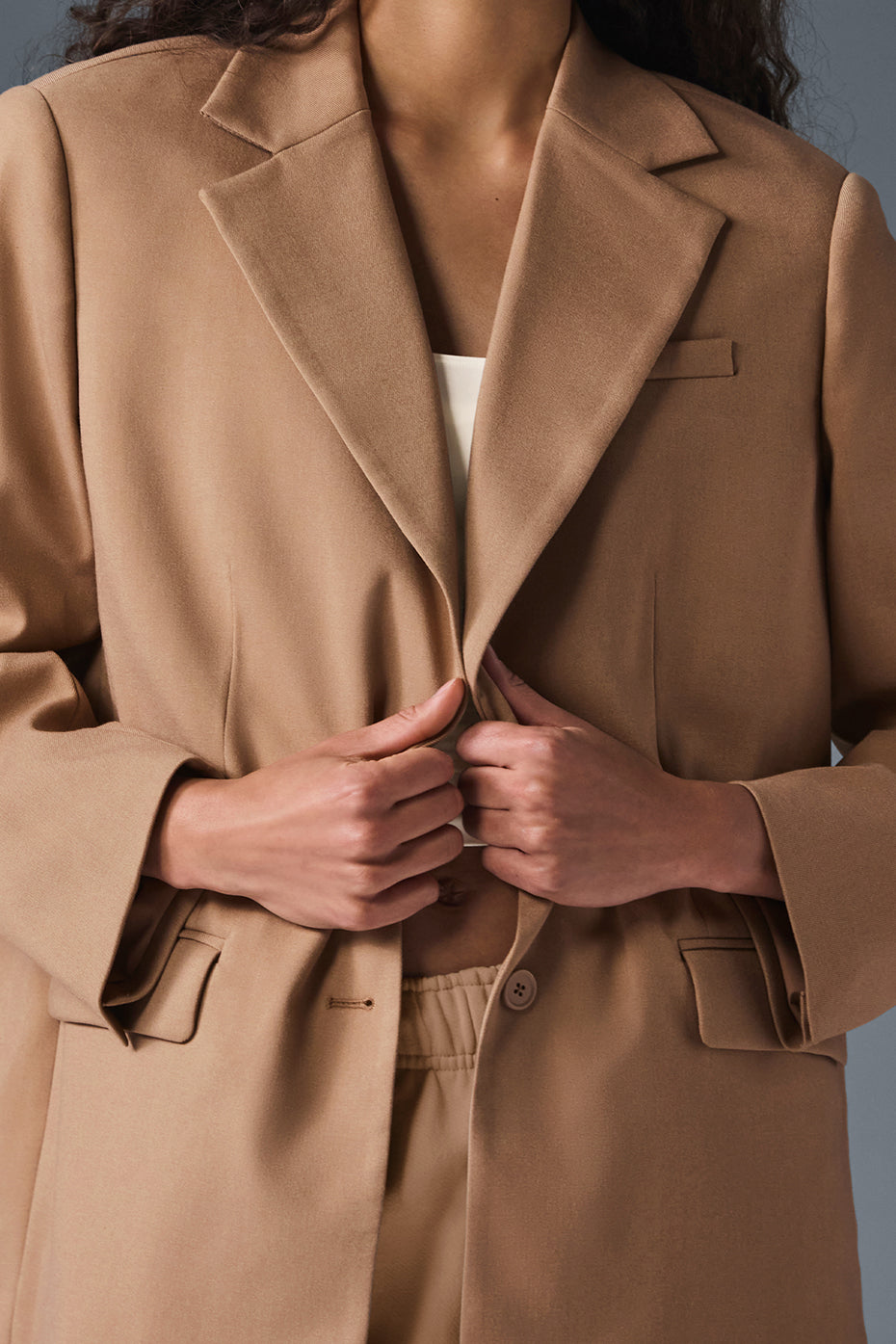 First — Class Blazer — Toasted Almond