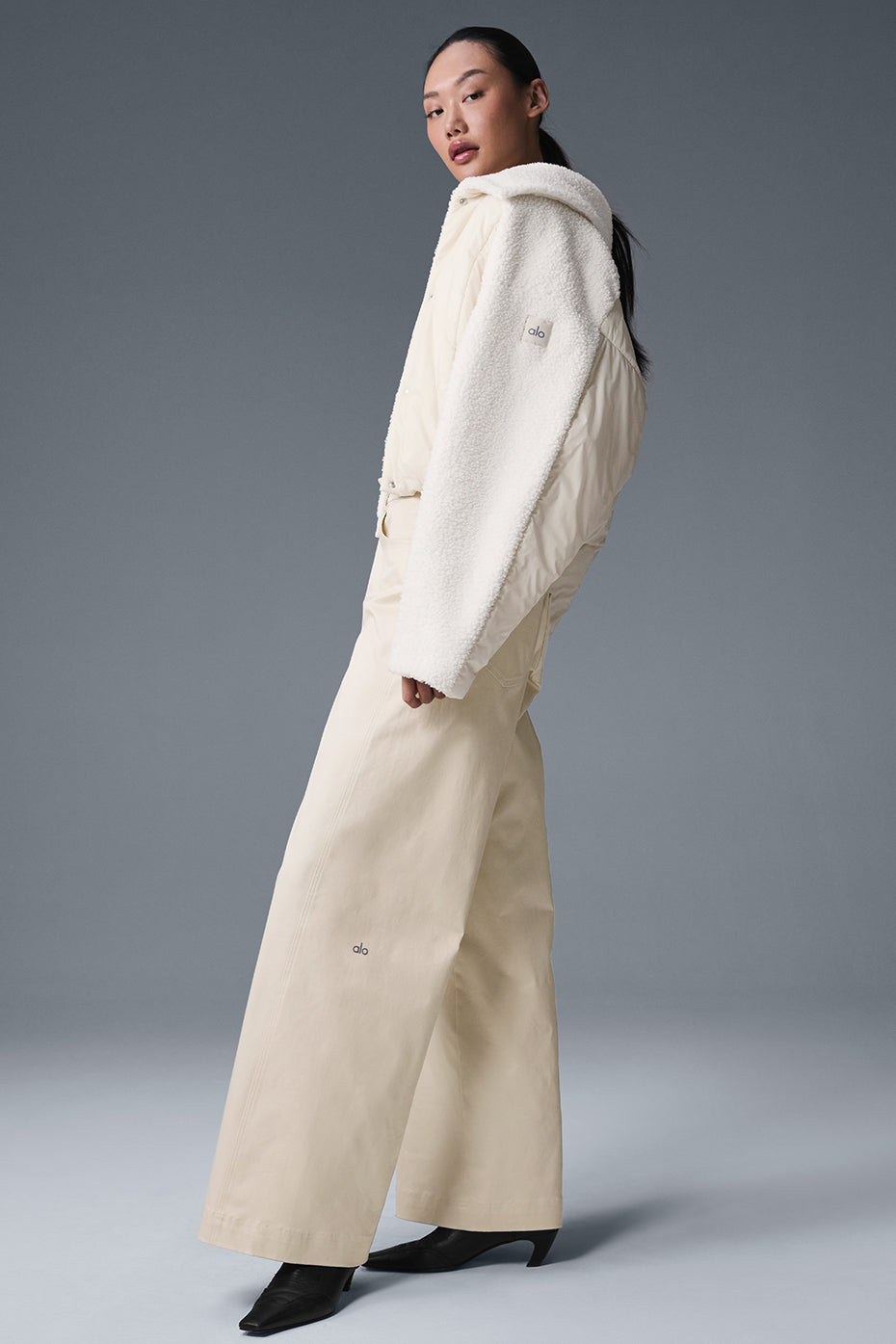 Sherpa Cozy Escape Puffer — Ivory/Ivory