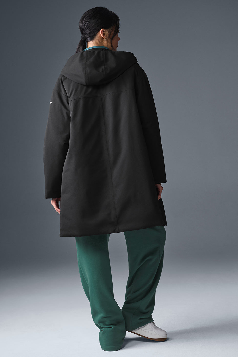 Rain Or Shine Puffer Long Coat — Black