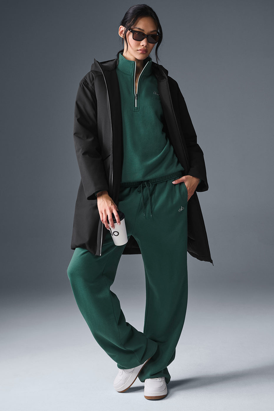 Rain Or Shine Puffer Long Coat — Black