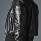 Faux Leather Cropped Premier Bomber — Black
