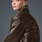 Faux Leather Cropped Premier Bomber — Espresso