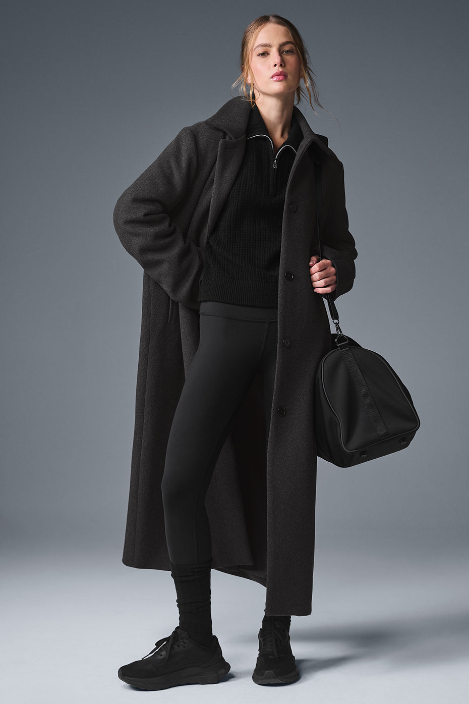 Wool Metro Long Coat — Dark Heather Grey