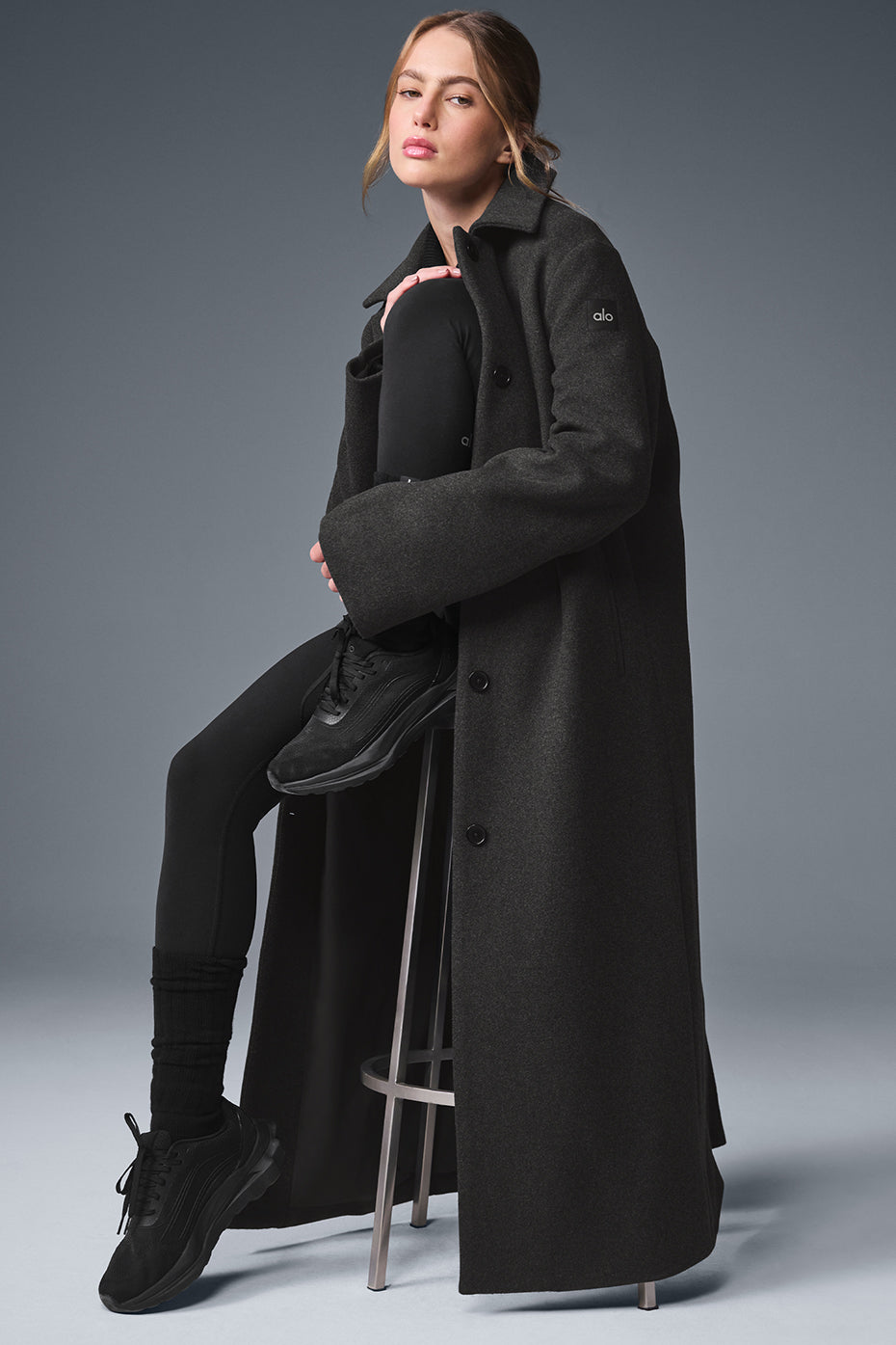 Wool Metro Long Coat — Dark Heather Grey