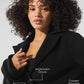 Wool Cropped Metro Trench — Black