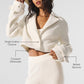 Wool Cropped Metro Trench — Ivory